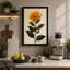 Single Sunflower Study Botanical - Wrapped Canvas-131761824-131761828