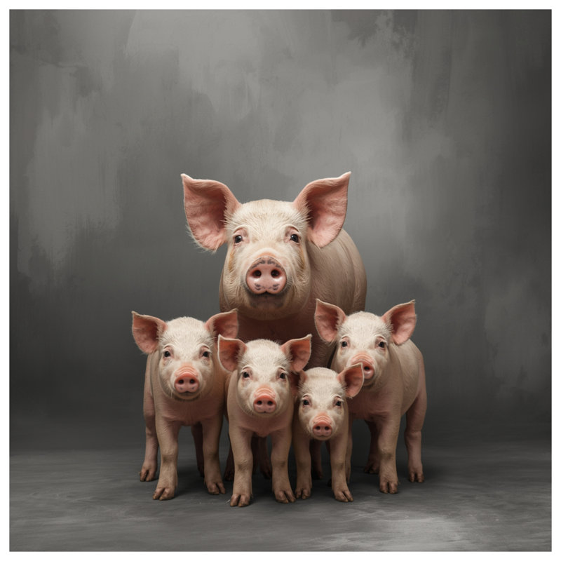 Édredon cochon famille debout ensemble, Lit simple