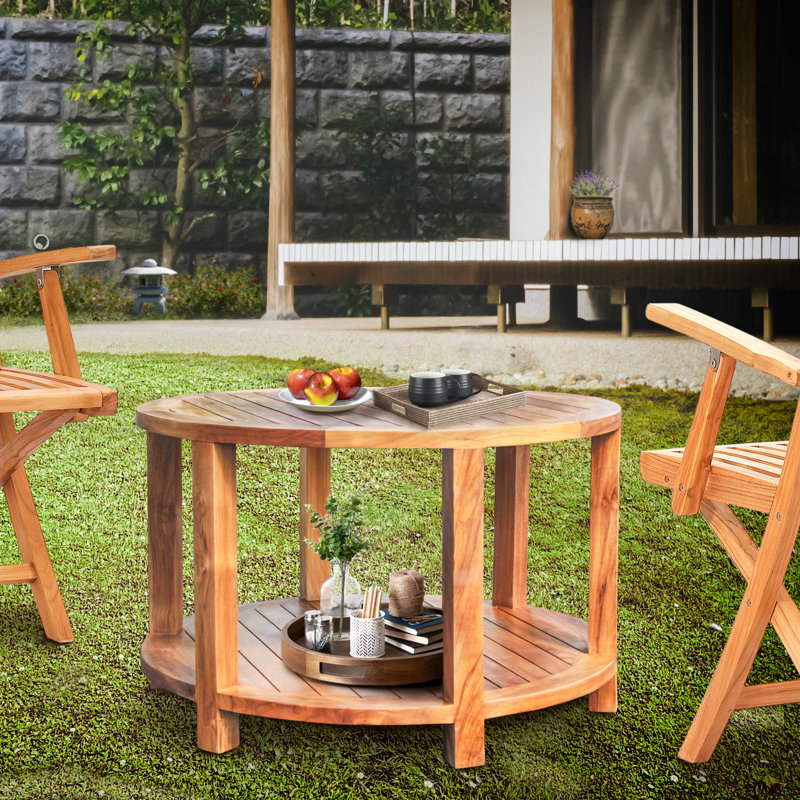 Hammond Round Teak Outdoor Coffee Table , 31'' in. W 31'' in. D