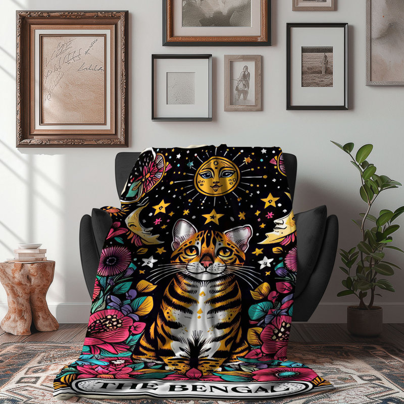 Carte de tarot The Bengal Tarot Card - 1 pièce Sherpa Bla Premium, L 50 po x L 60 po
