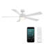 Ventilateur de plafond intelligent à cinq pales d'extérieur et d'intérieur Wynd avec télécommande et ensemble d'éclairage DEL inclus fonctionnant avec les applis Alexa, iOS ou Android-124322701-124322705-124322707