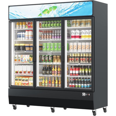 Réfrigérateur commercial 46 pieds cubes 3 portes en verre
