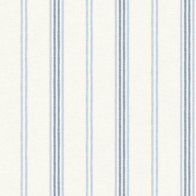 Lovage  Linen Stripe Wallpaper, Blue