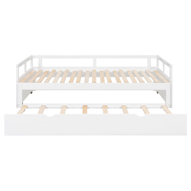 Lit de jour extensible avec couchette, Blanc