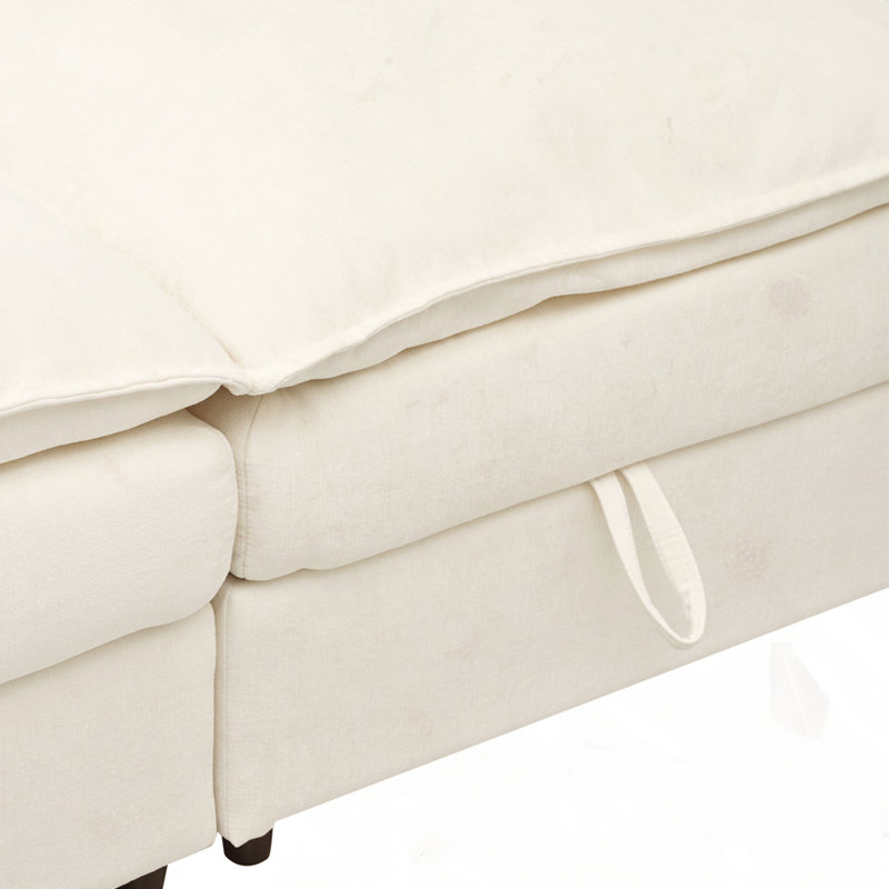 Canapé modulaire 6 pièces confortable et durable de 126 po, Beige