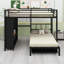 Lit superposé avec garde-robe intégrée, lit gigogne et bureau pliable