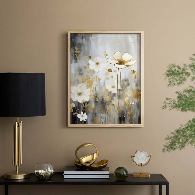Impression encadrée FLORAL Series CDVI - bois massif, H 15 po x l 12 po