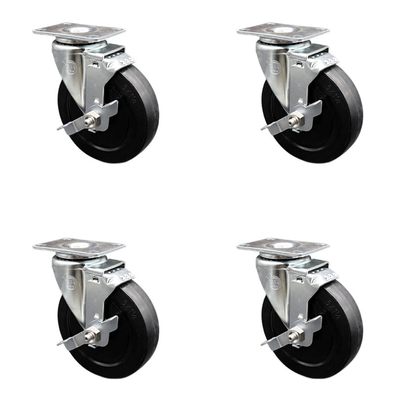 Plateau pivotant en caoutchouc souple avec roulettes