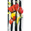 Fleurs rouges sur rayures | Reproduction contemporaine encadrée pour la maison-1449946929-1449946934