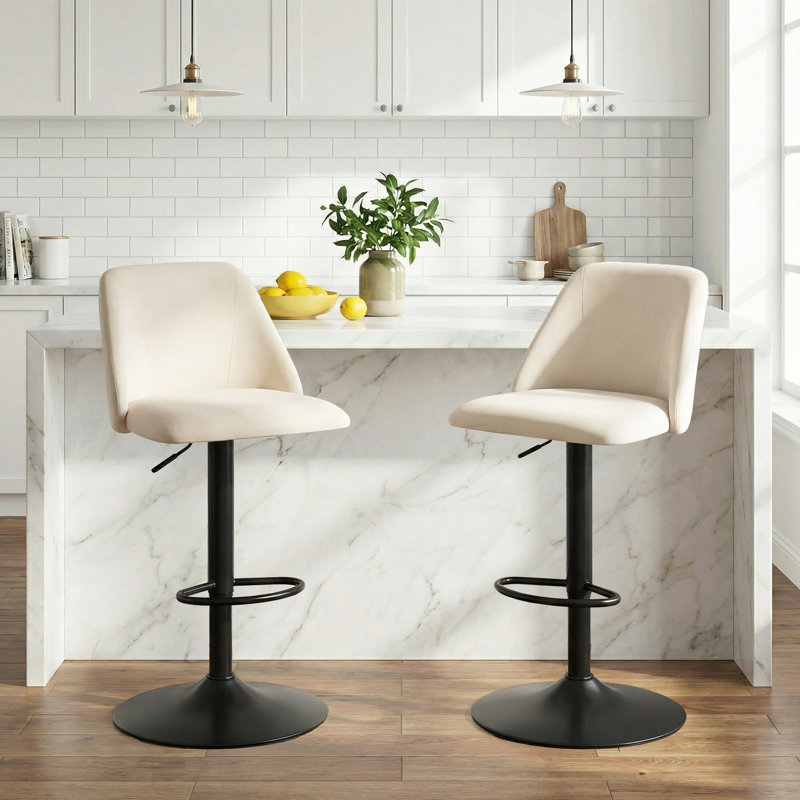 Chaise de bar pivotante à hauteur réglable, Beige