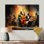 Beira jaune orange Jazz Band - art mural de danse pour le salon