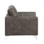 Chaise rembourrée en microfibre avec finition gris brunâtre et base en bois massif pour l'espace de vie principal