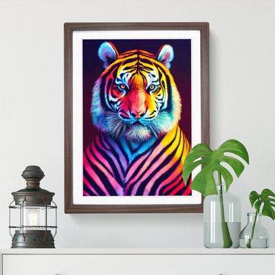 XC1022-4677X Tiger In Technicolour No.2 1 Piece Wall Art on Canvas