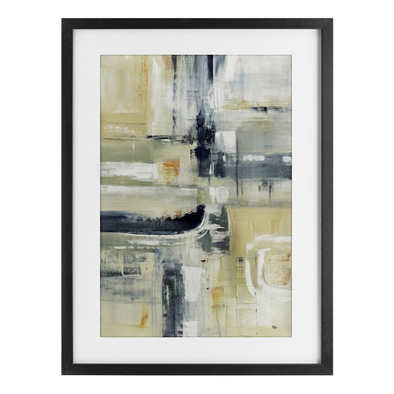 «Neutral Obscure Expression», reproduction sous verre encadrée, design par Lisa Ridgers, H 20 po x l 14 po, Cadre noir minuit