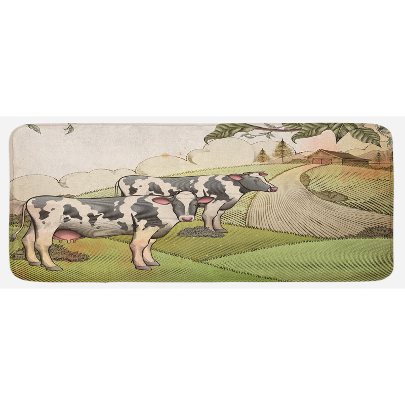 Calkins Farm Animal Dairy Cows Countryside Kitchen Mat