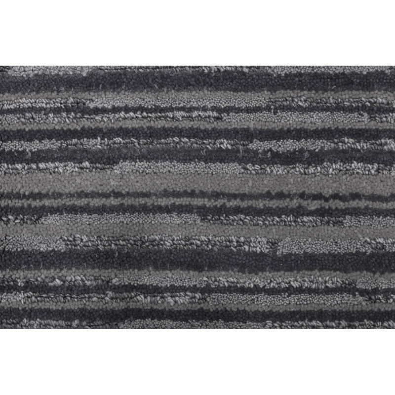 Handmade Cotton and Silk Striped Area Rug