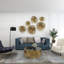 Ensemble de 3 décorations murales florales en métal doré avec découpes, H 29 po, 24 po et 18 po