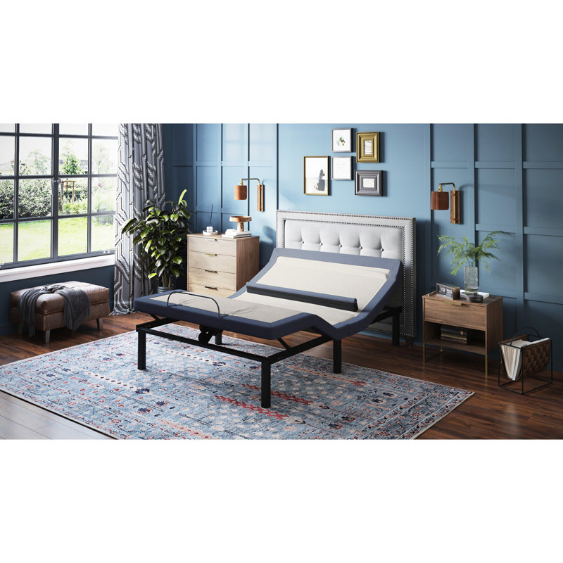 Twin Xl Adjustable Bed Base - Head/Foot Tilt Feature, Lumbar Alignment, 3 Modes Massage, Led , Ports & Positions, 3-Level Massages, Under Lightning, Preset Positioning