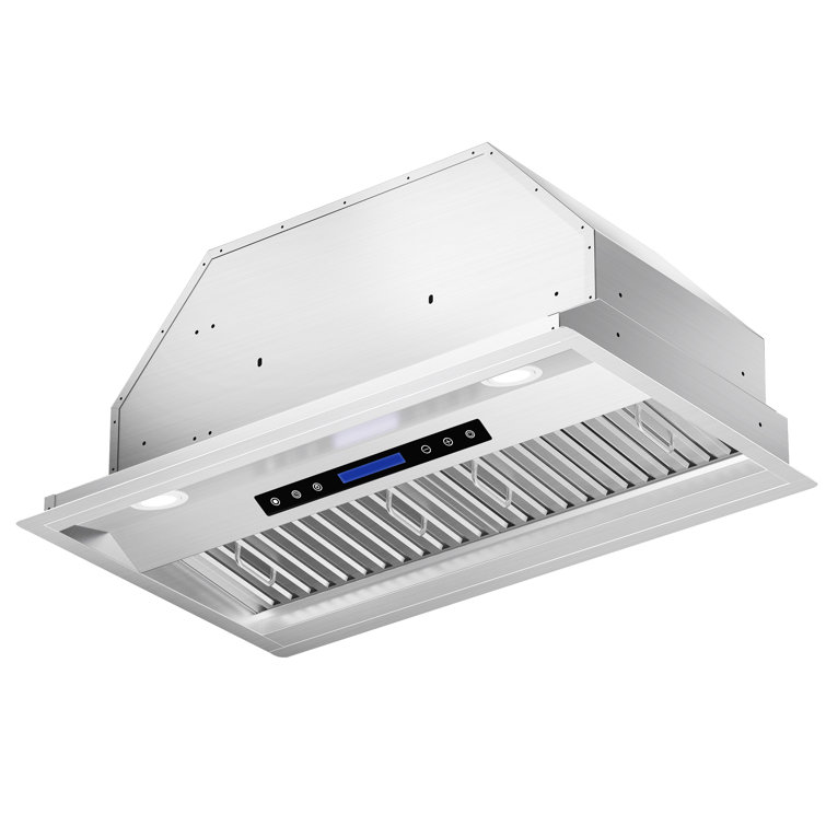 30'' 900 CFM Convertible Insert Range Hood with Remote,4-Speed Touch Control LCD, Ducted and Ductless Mode, LED Lights in Stainless Steel