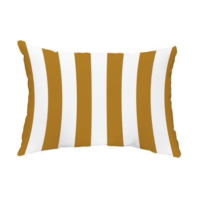 Rugby Striped Outdoor Reversible Throw Pillow