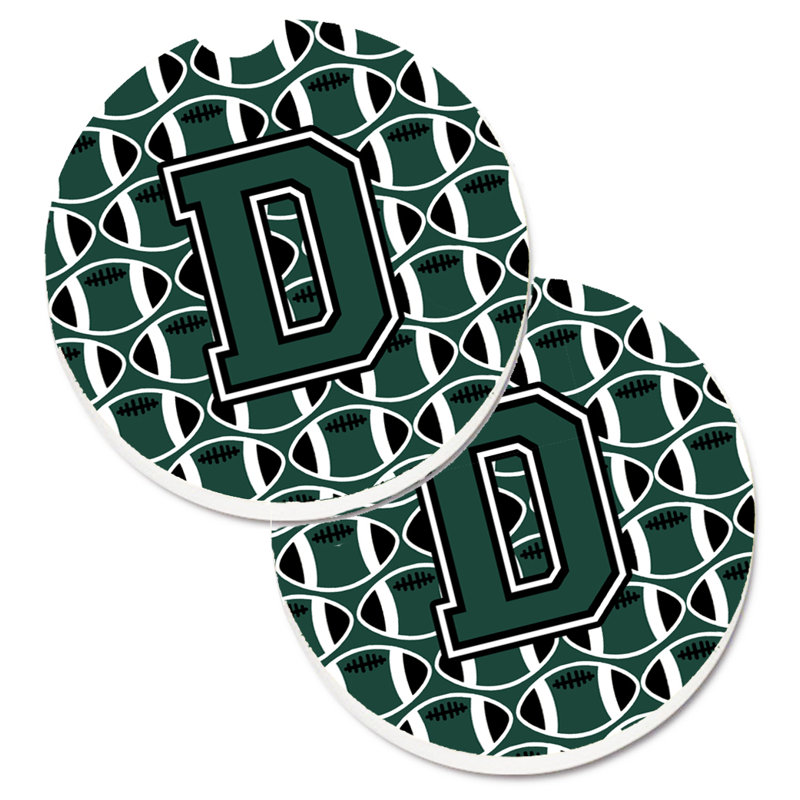 Sous-verre de football, D, Vert / blanc