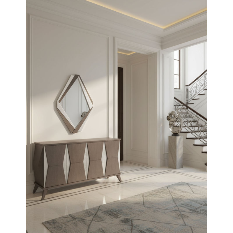 Flat Engineered Wood Wall Mirror