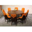 Vogue Lux Orange 61" Round Dining Set-1129307979-1114363436-1114363435