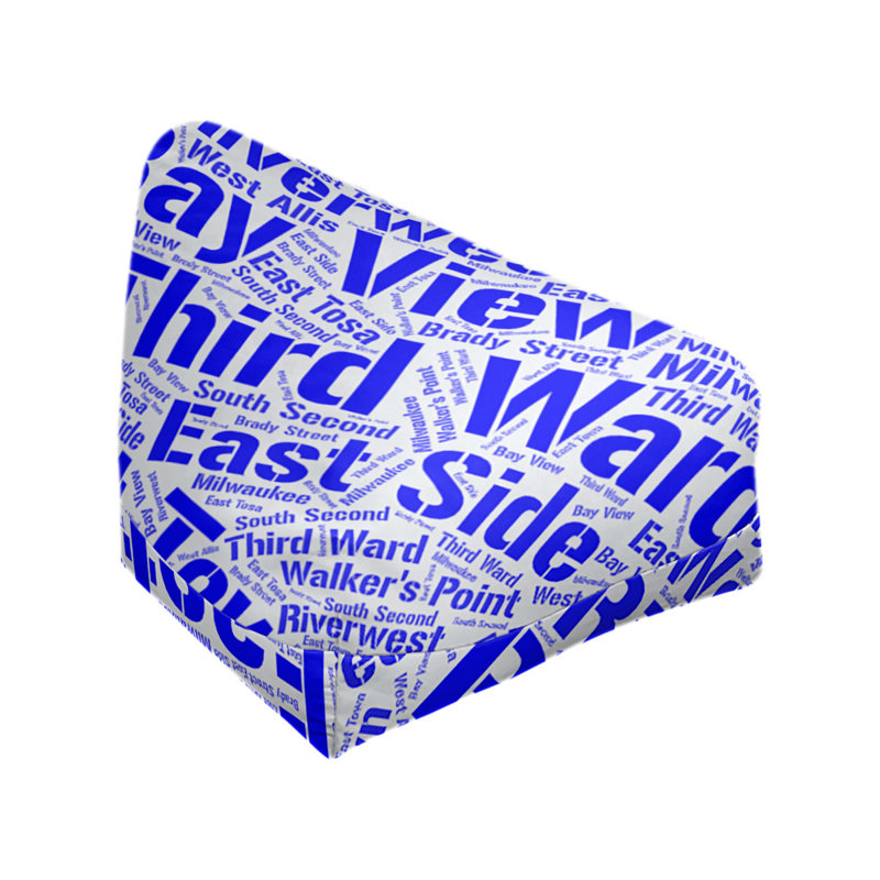 Classic Bean Bag, Milwaukee, 42" H x 38" W x 29" D, Blue Polyester Blend