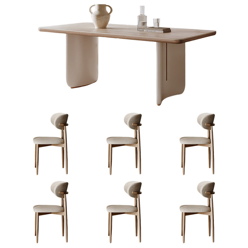 Ensemble de table de salle à manger de luxe crème clair, H 29,5 po x L 70,8 po x l 31,5 po