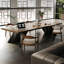 Nut-brown + Black Rectangular Solid Wood + Carbon Steel desk-2625725