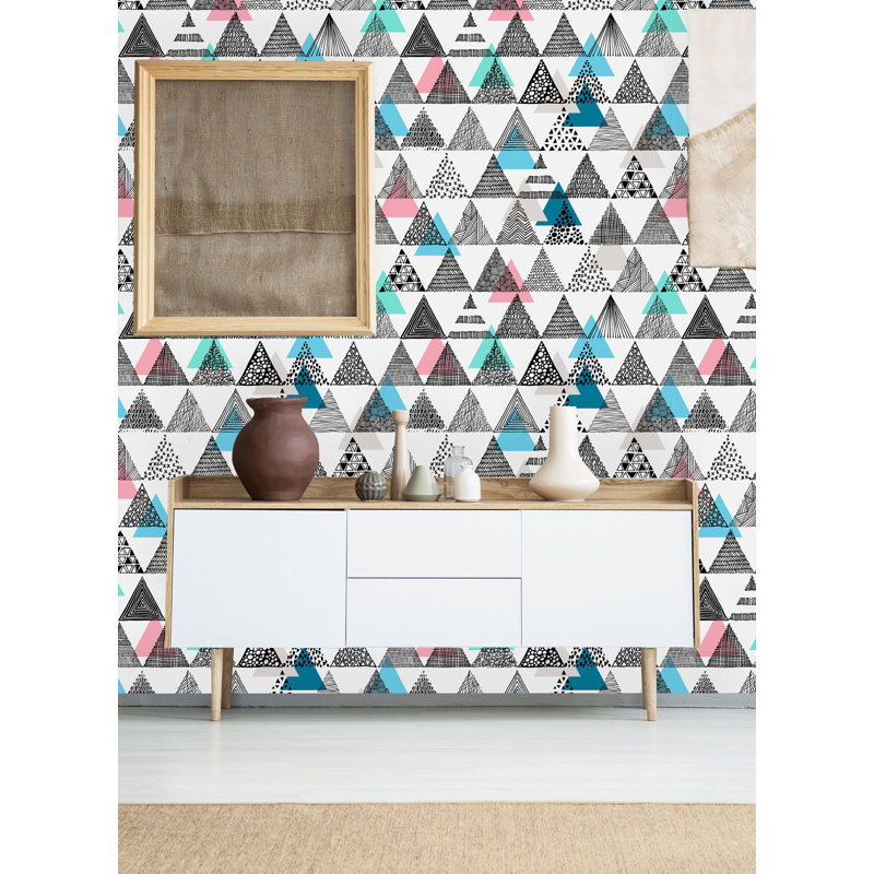 Ensemble de panneaux muraux à peinture colorée triangles, l 25 po x L 75 po