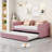 Upholstered Daybed With Ergonomic Design Backrest And Trundle