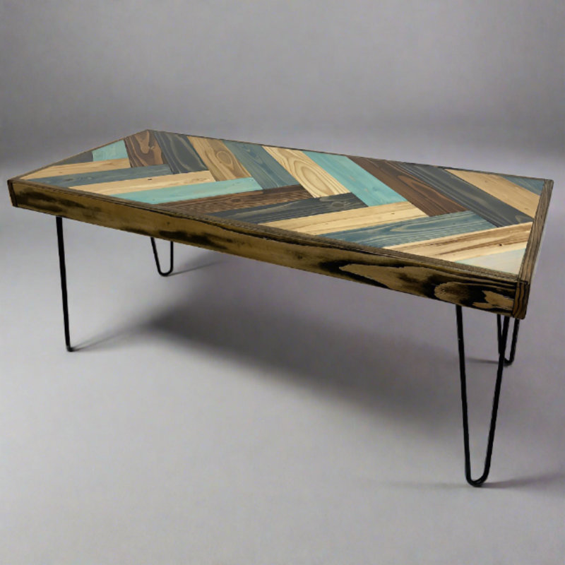 "I Got the Blues" Herringbone Coffee Table