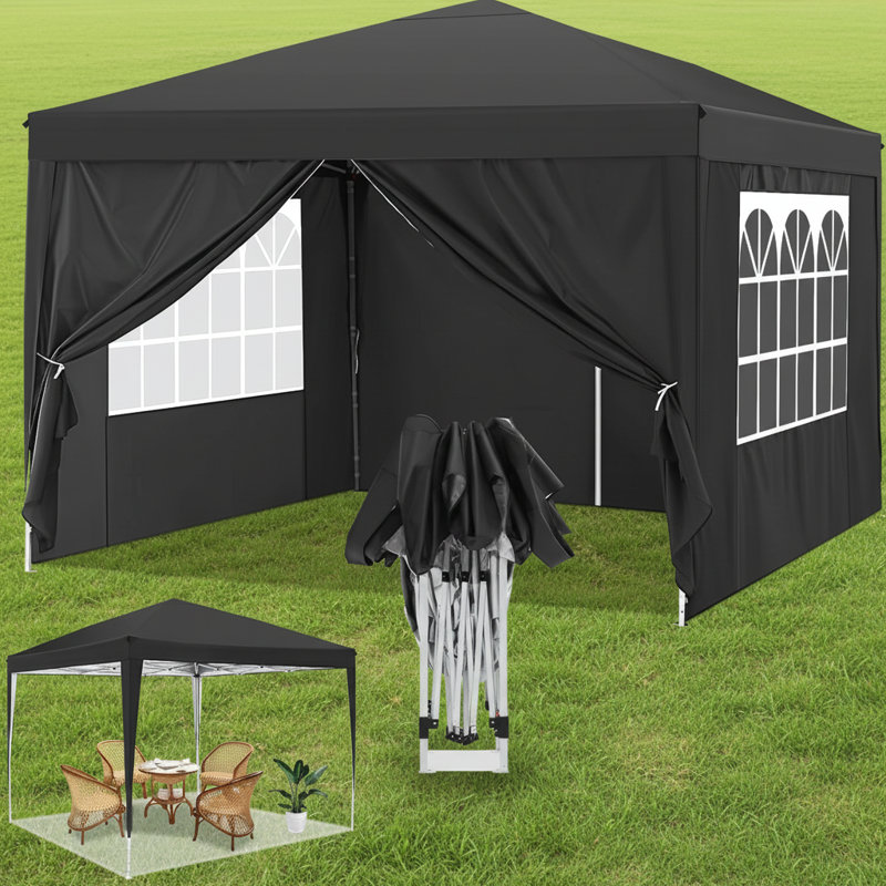 Auvent pliable 10 x 10 pi, Noir