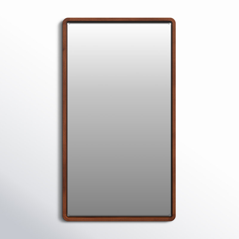 Branca Wood Flat Mirror, Walnut, 36" x 20"