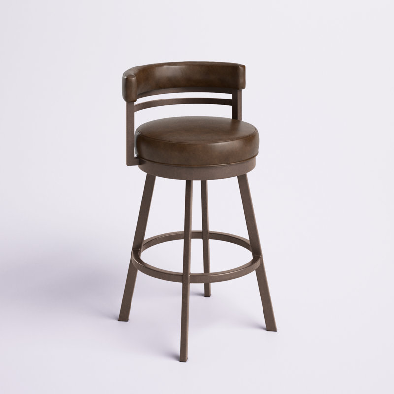 Tabouret de bar et de comptoir Belvie, Bronze ensoleillé, Marron foncé, Tabouret de bar (siège d'une hauteur de 30 po)
