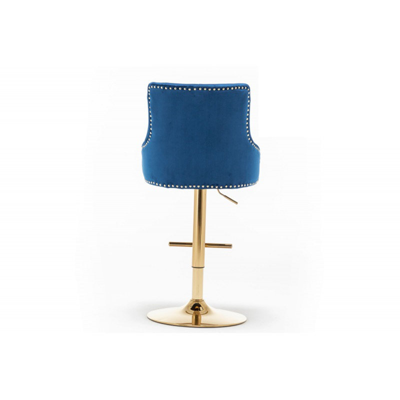 Tabouret de bar pivotant réglable avec base dorée (ensemble de 2)