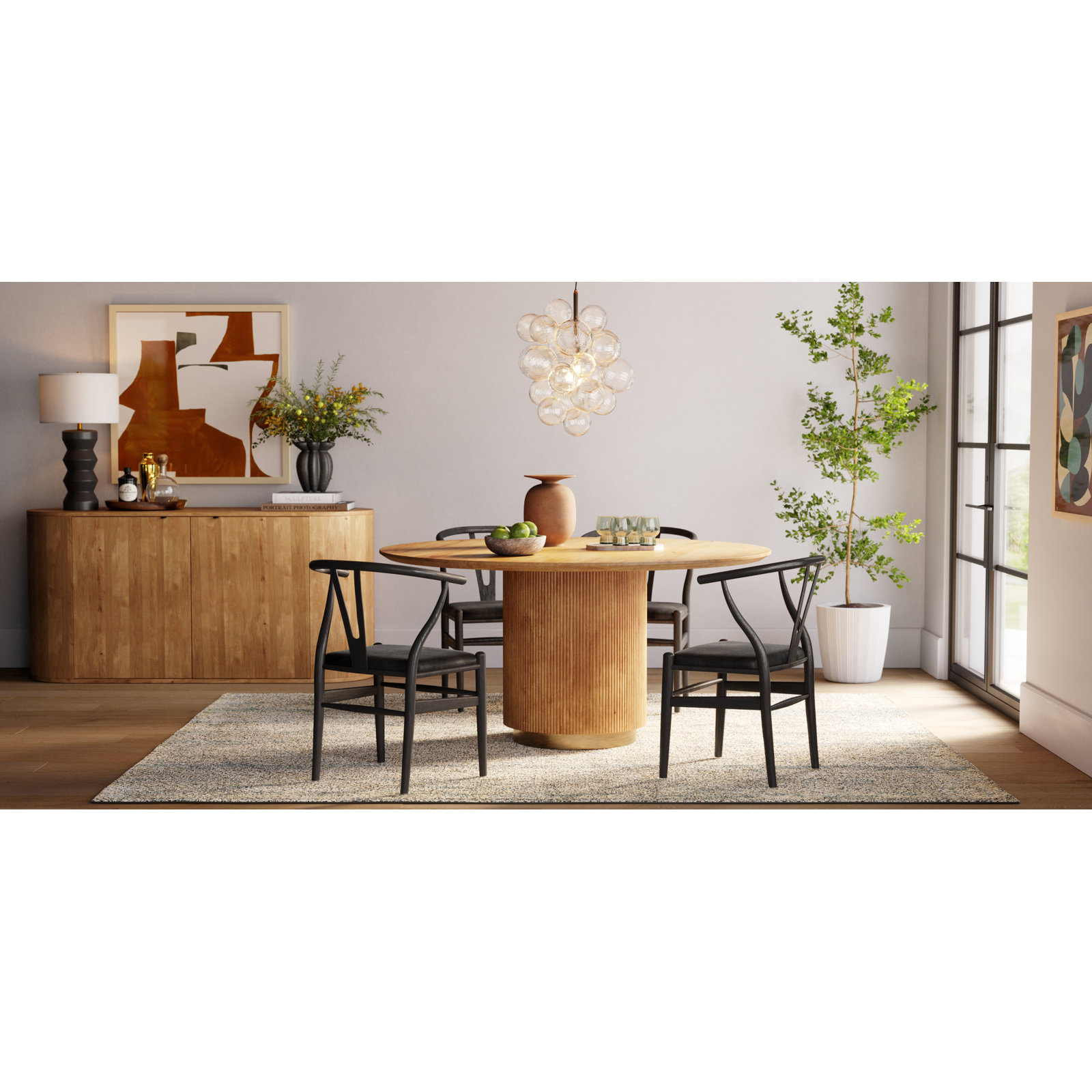 Dublin Ceramic Table Lamp, Matte Black