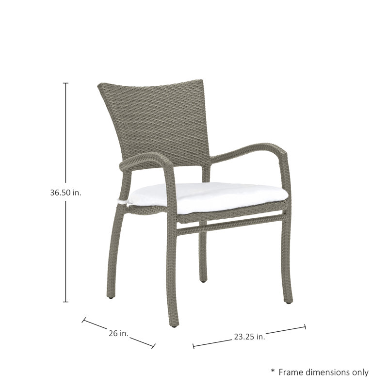 Fauteuil empilable Skye en résine tressée N-Dura, Pas de soudure, Fossile de Vérone (463), Huître
