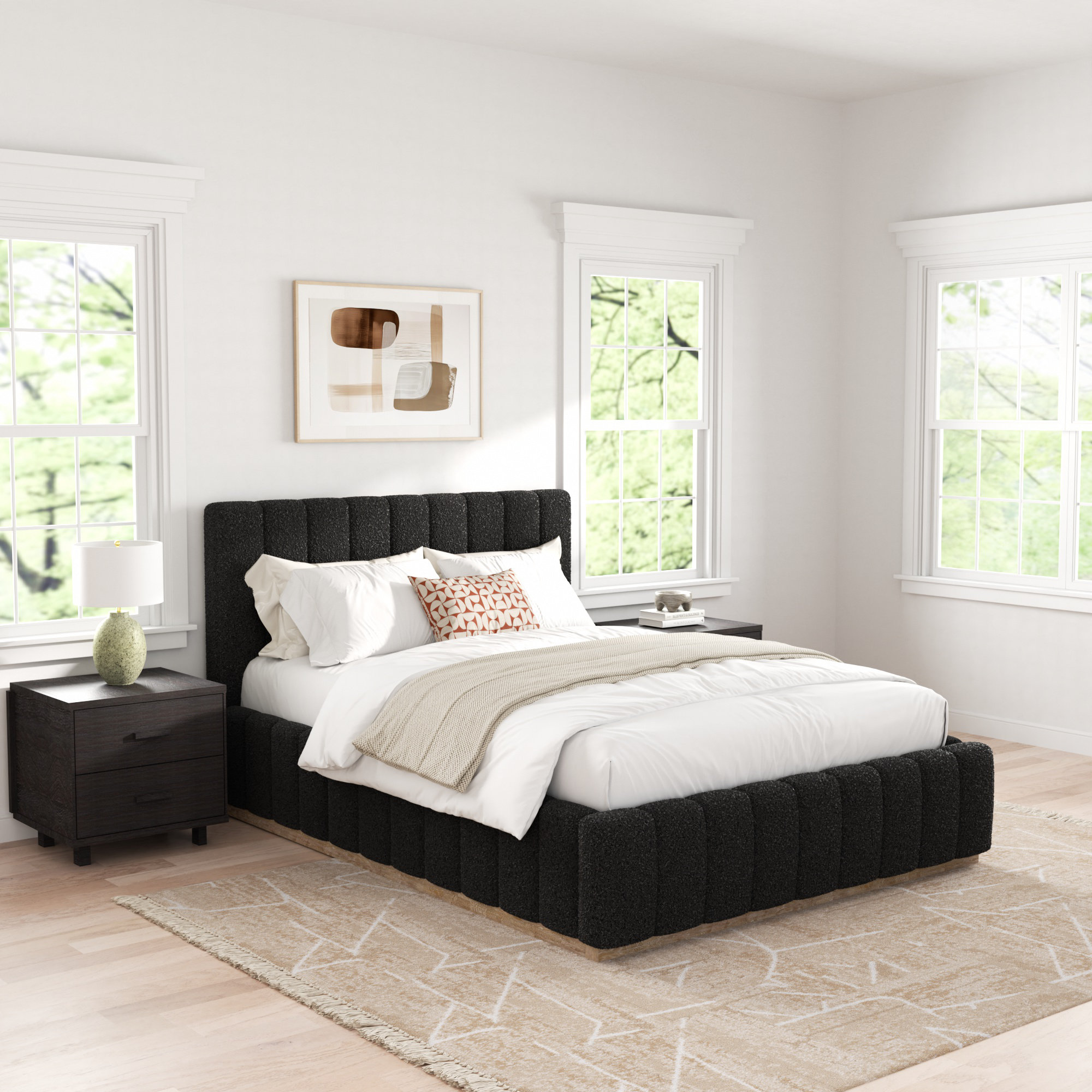 Braesyn Upholstered Bed, Full / Double, Black
