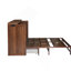 Armoire lit escamotable grand avec tiroir de rangement et station de charge Murphy, port USB, cadre de lit escamotable en pin massif pour bureau à domicile, studio ou chambre d'amis