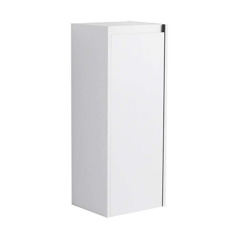 12" Bathroom Side Cabinet,Soft Close Doors,Float Mounting Design, White