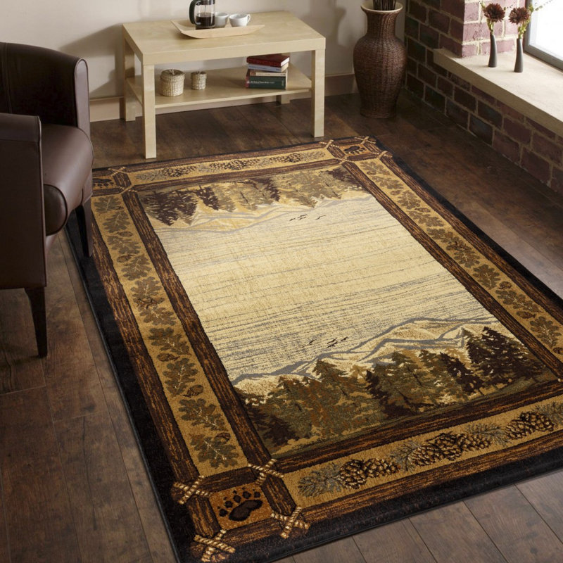 Nature's Nest GC_CBL3009 Multi 5 Ft. 3 In. X 7 Ft. 3 In. Lodge Area Rug, Rectangle 5'3" x 7'3"