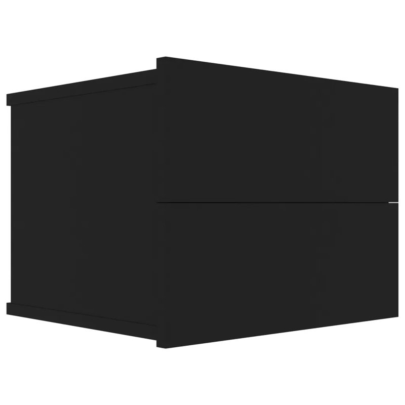 Aumiller 40cm W Manufactured Wood Bedside Table, Black, 1