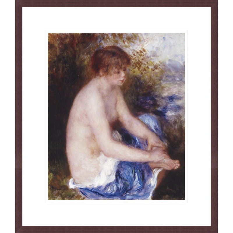 Petite nu bleu par Pierre-Auguste Renoir, impression giclée encadrée, H 20,41 po x l 17,75 po