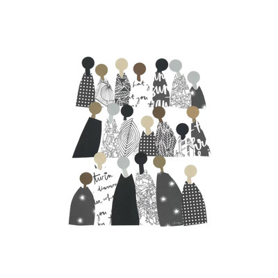 Group Of People Of Color In Black & White by LouLouArtStudio - Wrapped Canvas Painting