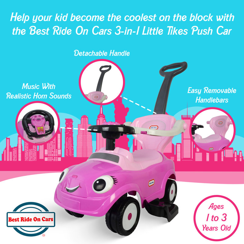 Best Ride On Cars Push/Pull Ride On, Pink, 15'' H x 12'' W x 25'' D