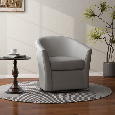 Fauteuil demi-tonneau pivotant rembourré Aunna