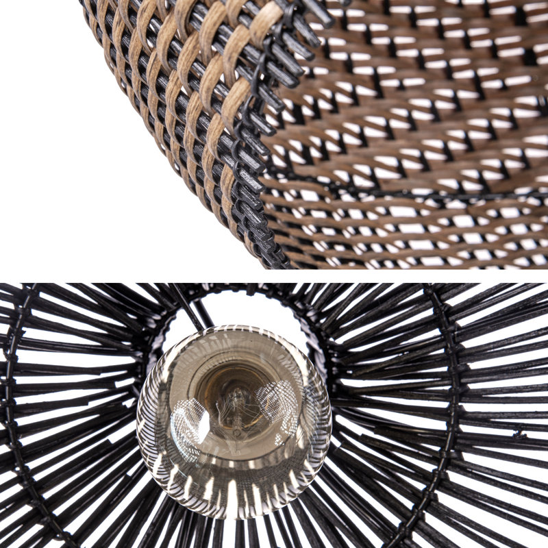 Brand 1 - Light Brown/Black Dome Pendant, 23.62" H x 23.62" W x 23.62D