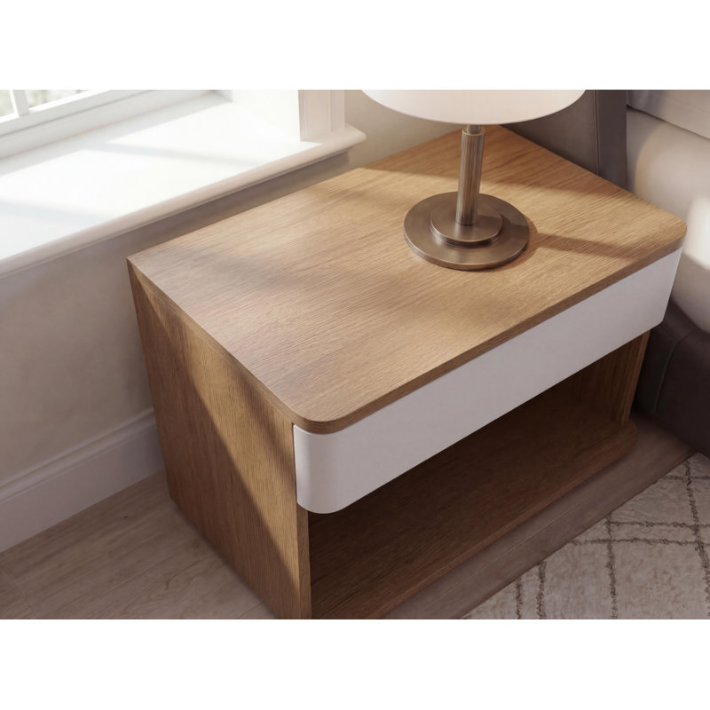 Seoul 1 - Drawer Nightstand, White/Natural
